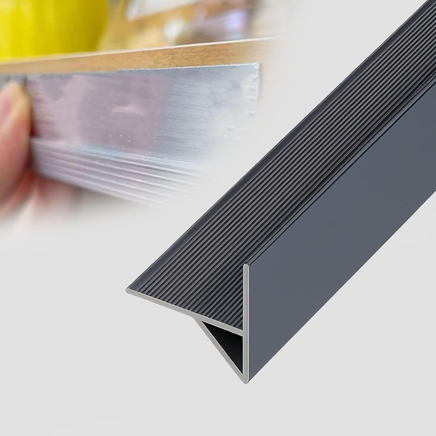 1 in Width Drip Roof Deflector Aluminum Alloy/Trim-to-Fit Weatherproof Home Drip Lines Eaves 2 4 Pcs/Outdoor Raindrop Edge Guard with Threads(Gray 2 PCS,L 60 in)