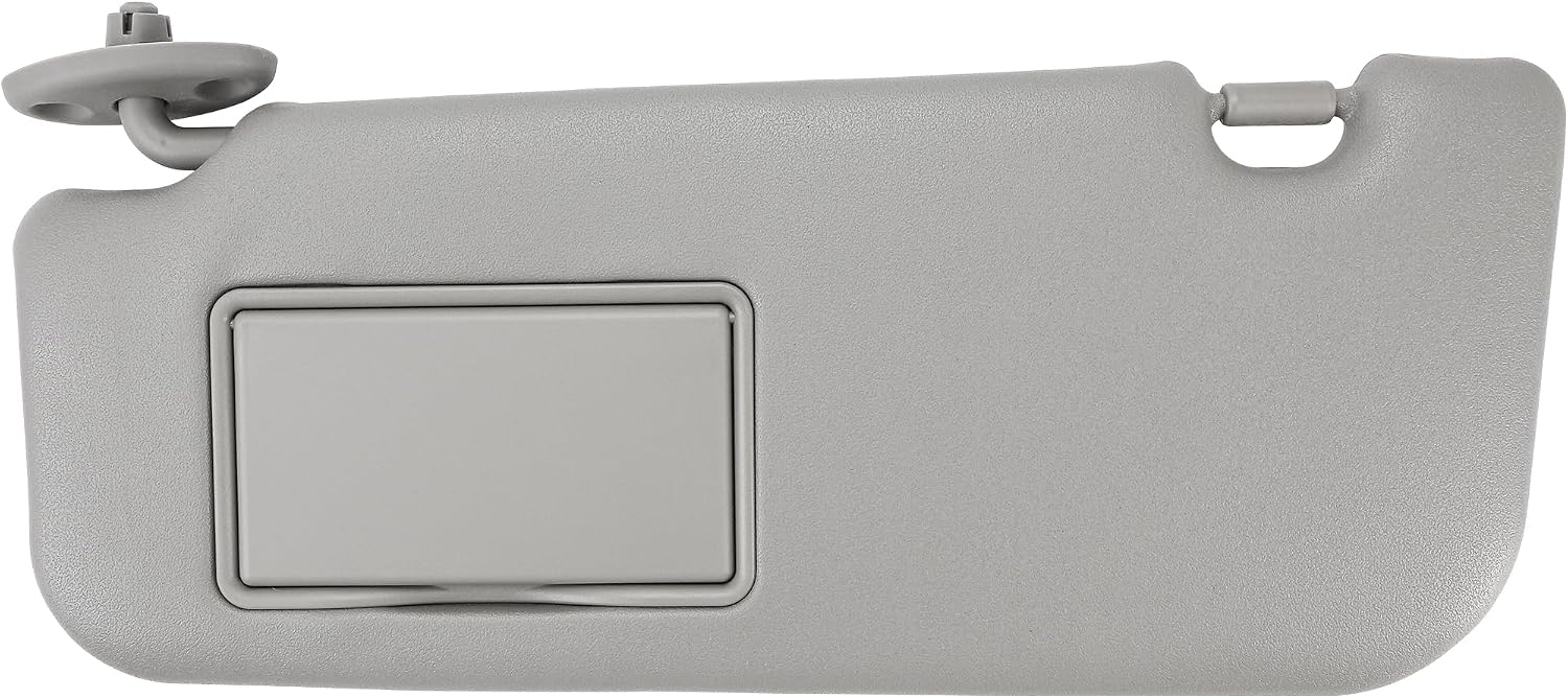 Driver Front Left Side Sun Visor Replacement Compatible with Toyota Vios, Yaris, Yaris L 2014 2015 2016 2017 2018 2019 2020 2021 2022 – Grey Car Interior Front Protection Shade with Mirror