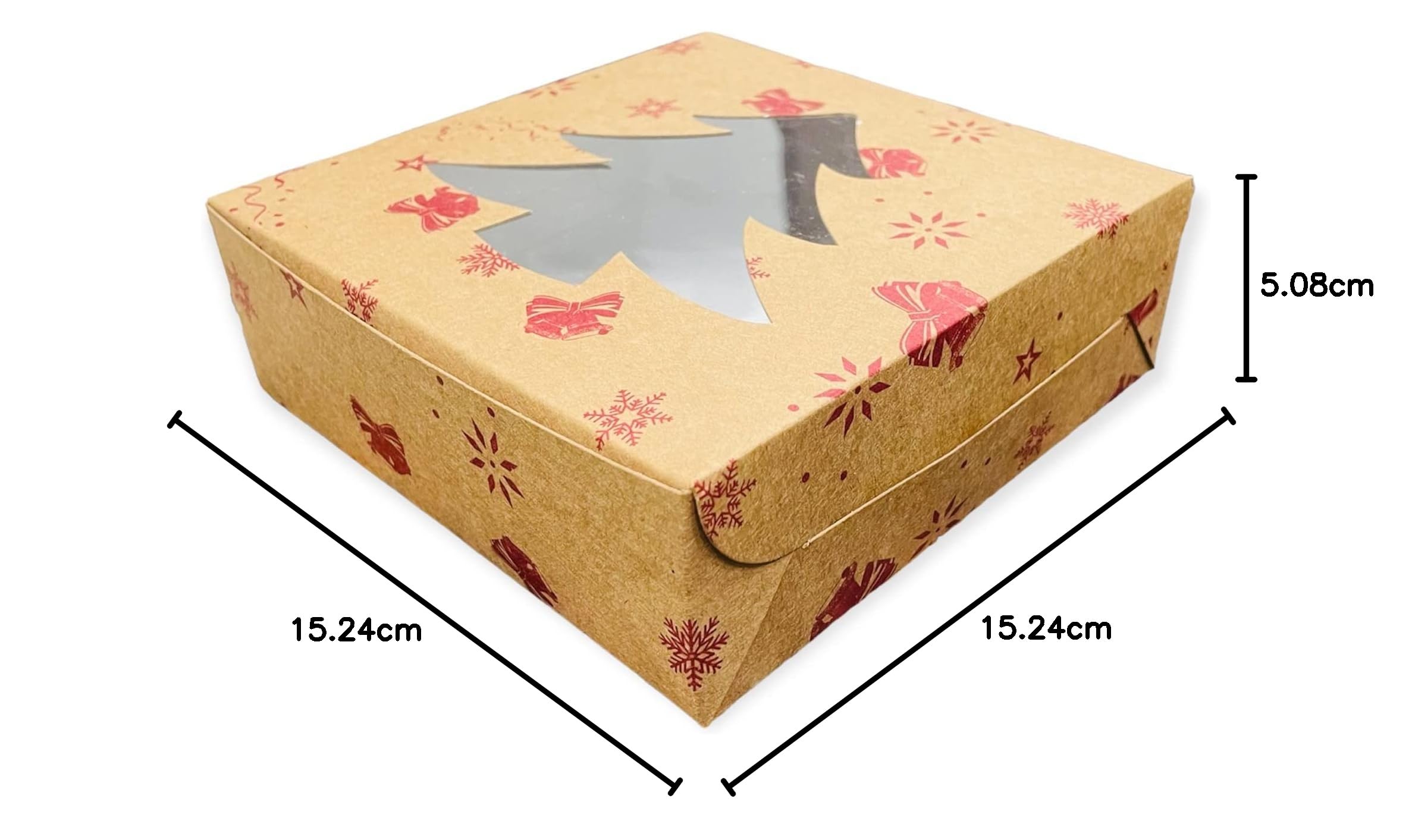 Christmas Bakery Boxes - Kraft Paper with Window -6