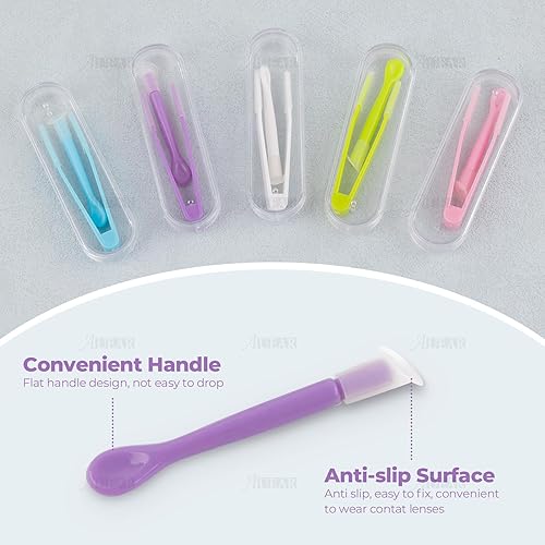 Miniatura 5 de AUEAR, 5 unids portátil mini viaje lente de contacto palo herramienta caso conjunto con plástico claro casos