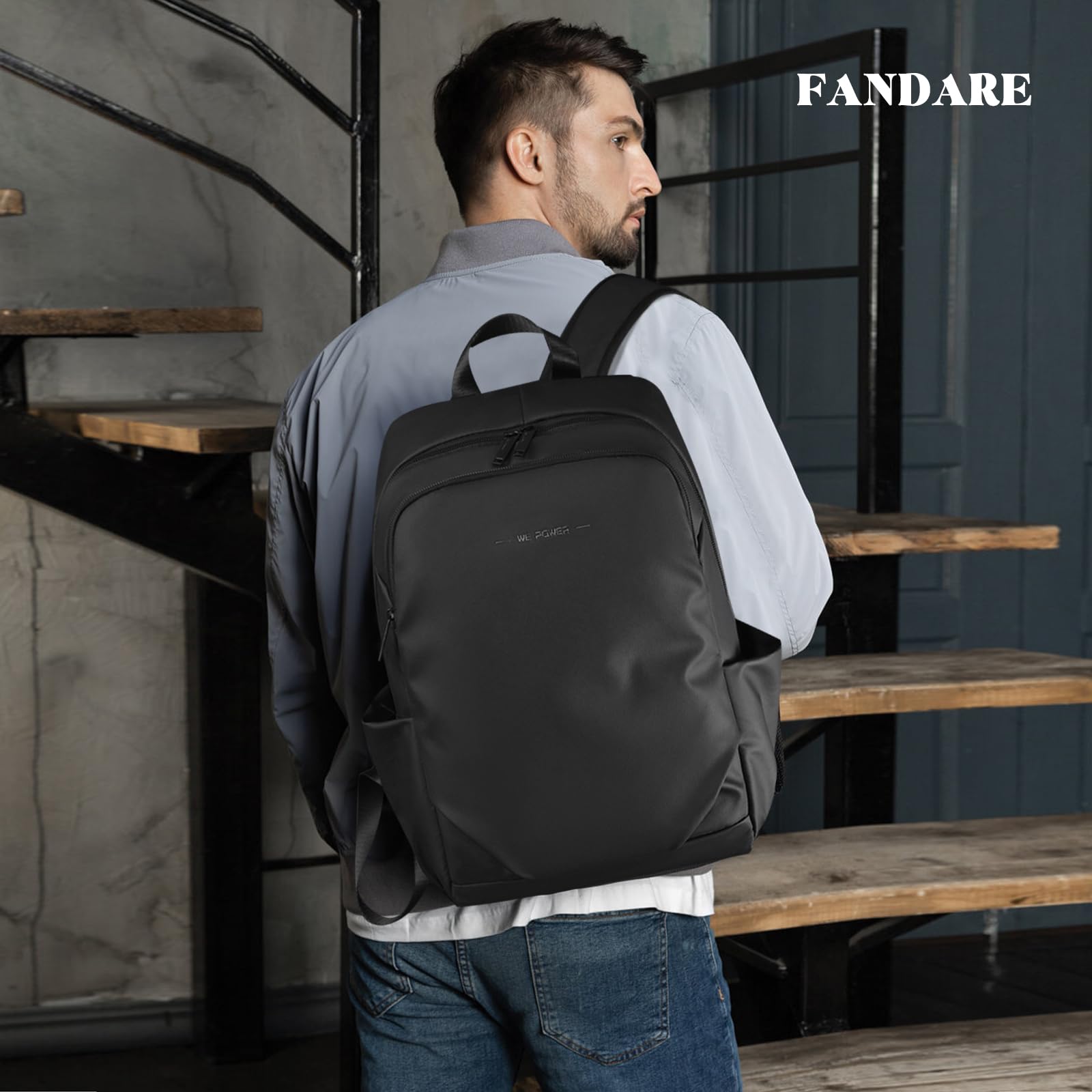 FANDARE Moda Zaino PC Portatili Uomo zaino professionale multiuso borsa a mano Scuola Impermeabile Borsa a tracolla Zaino da viaggio Zaino Laptop Zaino Lavoro Viaggio Zaini con foro per auricolari