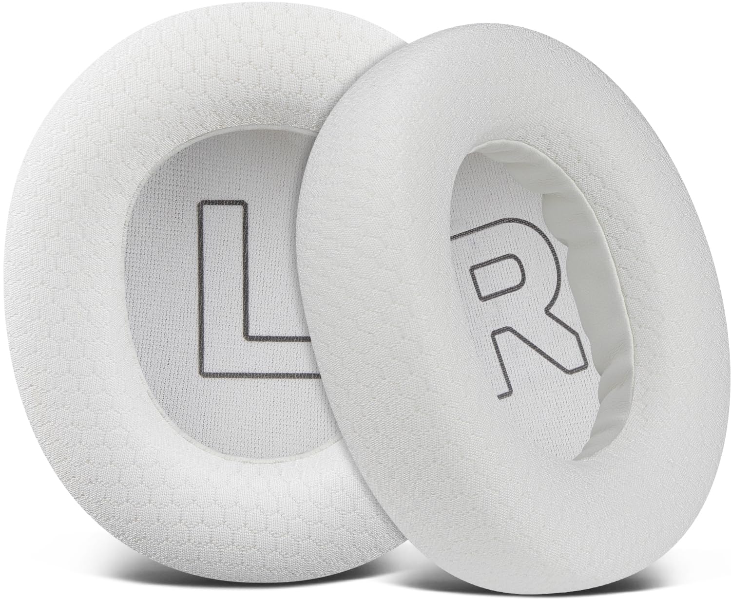 SOULWIT Mesh Fabric Replacement Earpads for Steelseries Arctis Nova Pro Wired, Nova 1/1X/1P/3/3P/3X/4/7/7X/7P Headphones, Ear Pads Cushions with Noise Isolation Foam, Added Thickness - MF White-image-5