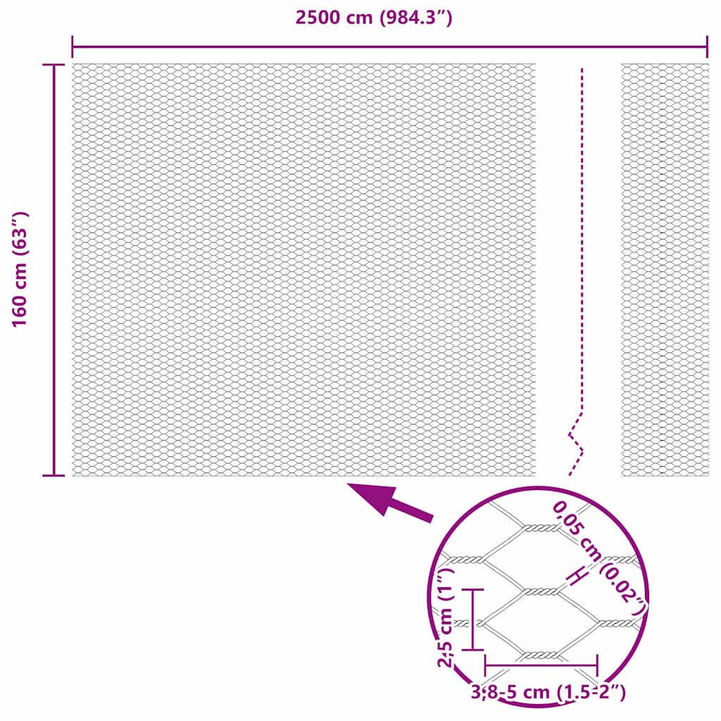 Cerca Hexagonal Plateado 1,6 x 25 m Acero galvanizado para gallineros y huertos,Protege Animales pequeños,Uso Exterior Seguro y versátil Tamaño de Malla 25 mm