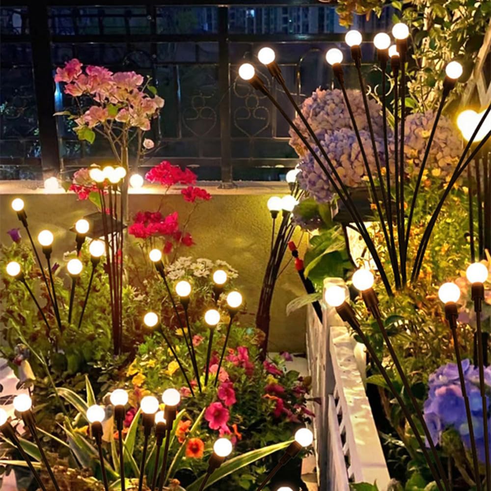 Solar Garden Lights Outdoor Waterproof Solar Firefly Lights Swaying Lights Garden Decorative Lights for Outside Garden Decor Yard Patio Decorations Pathway Lawn Decorations (Cold White 20 LEDs) - Image 3