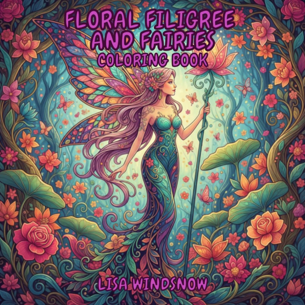 FLORAL FILIGREE AND FAIRIES: COLORING BOOK (MYTHIC FANTASY)