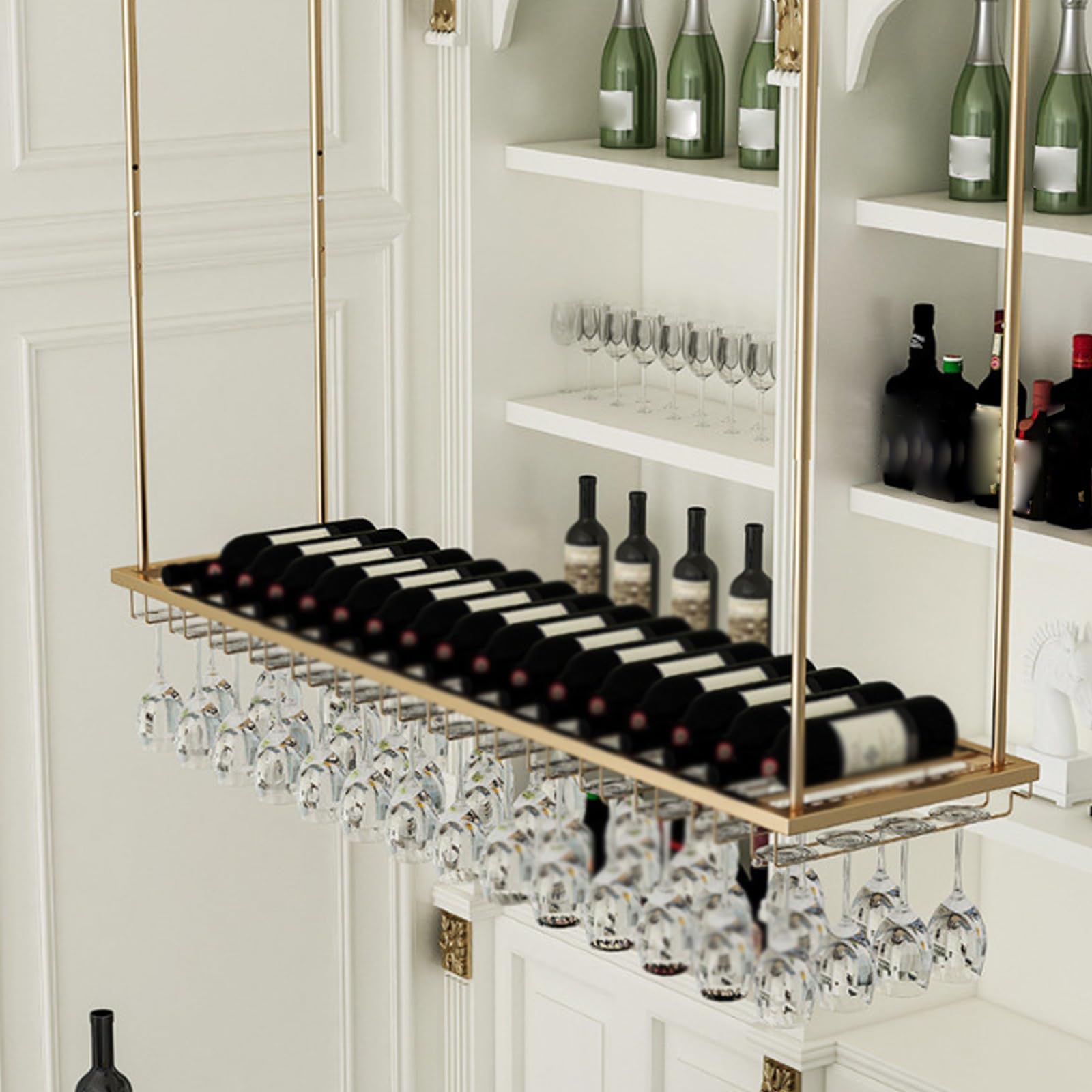 Support de verre à vin à suspendre pour éviter la casse et ranger vos verres à pied