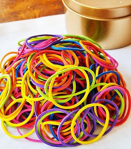Miniatura 2 de Bandas elásticas de goma 500 unidades de 1 pulgada de goma multicolor surtidas elásticas para la escuela, el hogar, oficina, organización