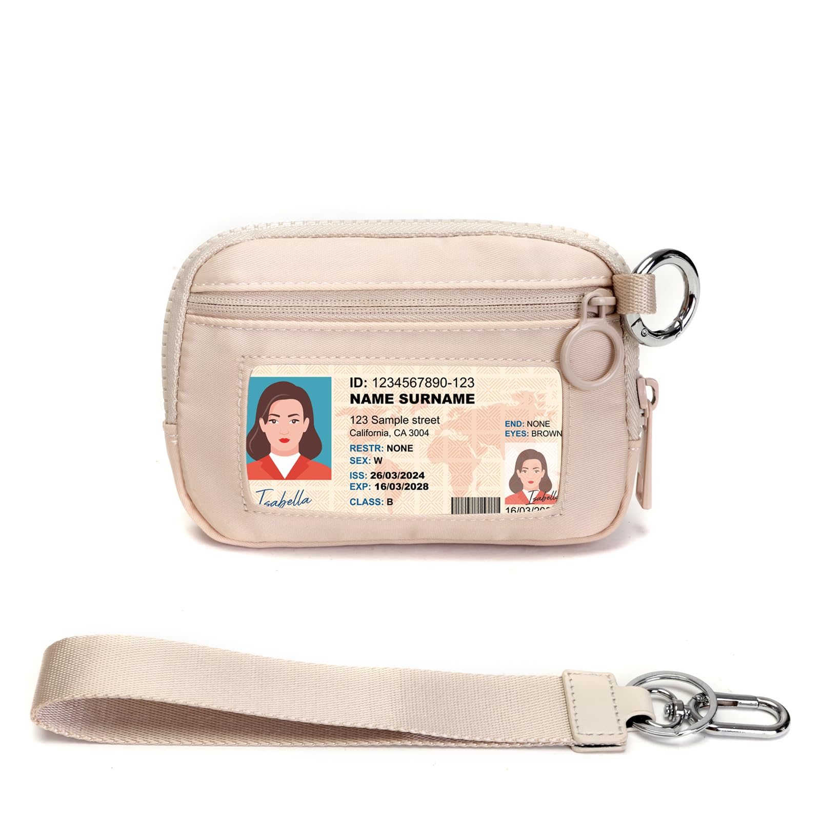 Amazon.com: Keychain Wallet for Women with Clear ID Window, Coin