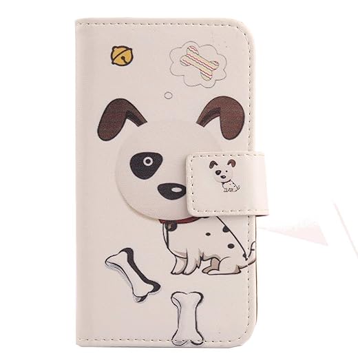 Lankashi Pattern Wallet Design Flip PU Leather Cover Skin Protection Case for Alcatel Verso Cameox 5044R 5" (Dog)