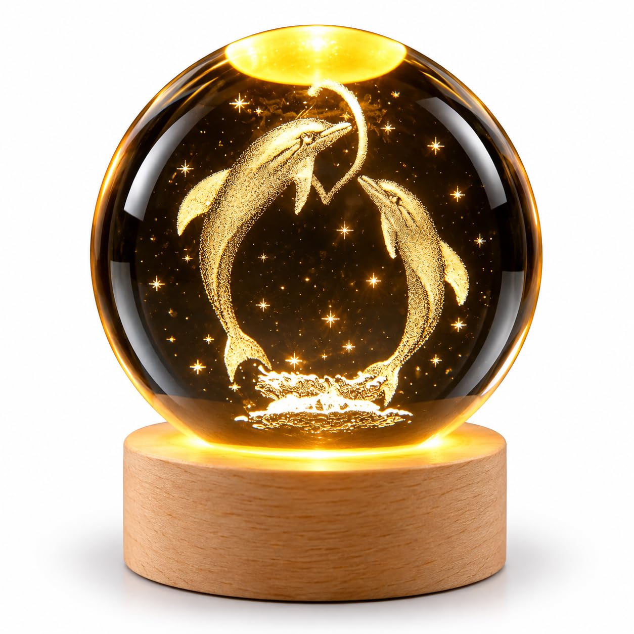 Meditating Hanuman Crystal Ball Lamp - USB LED -14