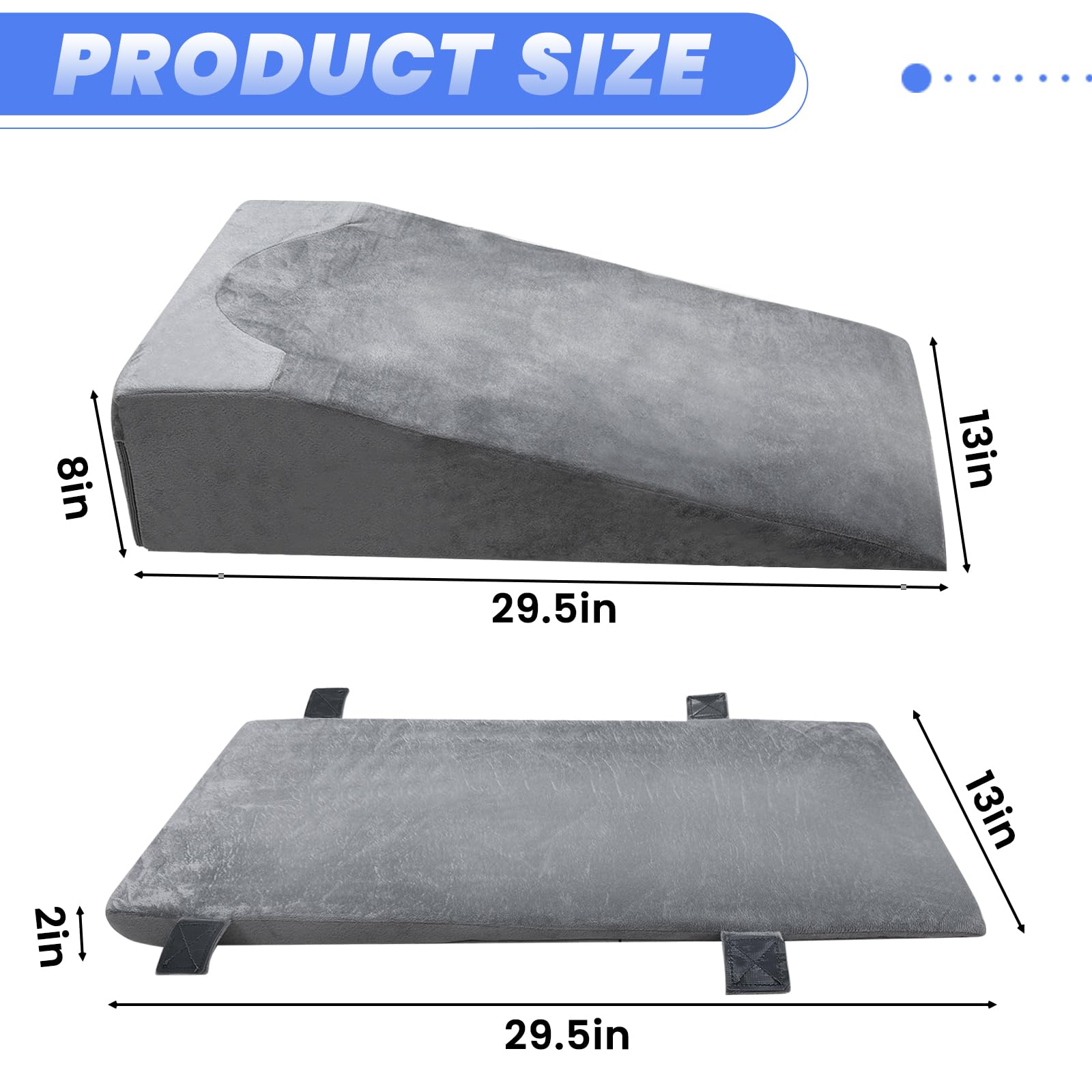 Almohada de espuma viscoelástica para dormir de lado, almohada de pierna para rodilla, color blanco