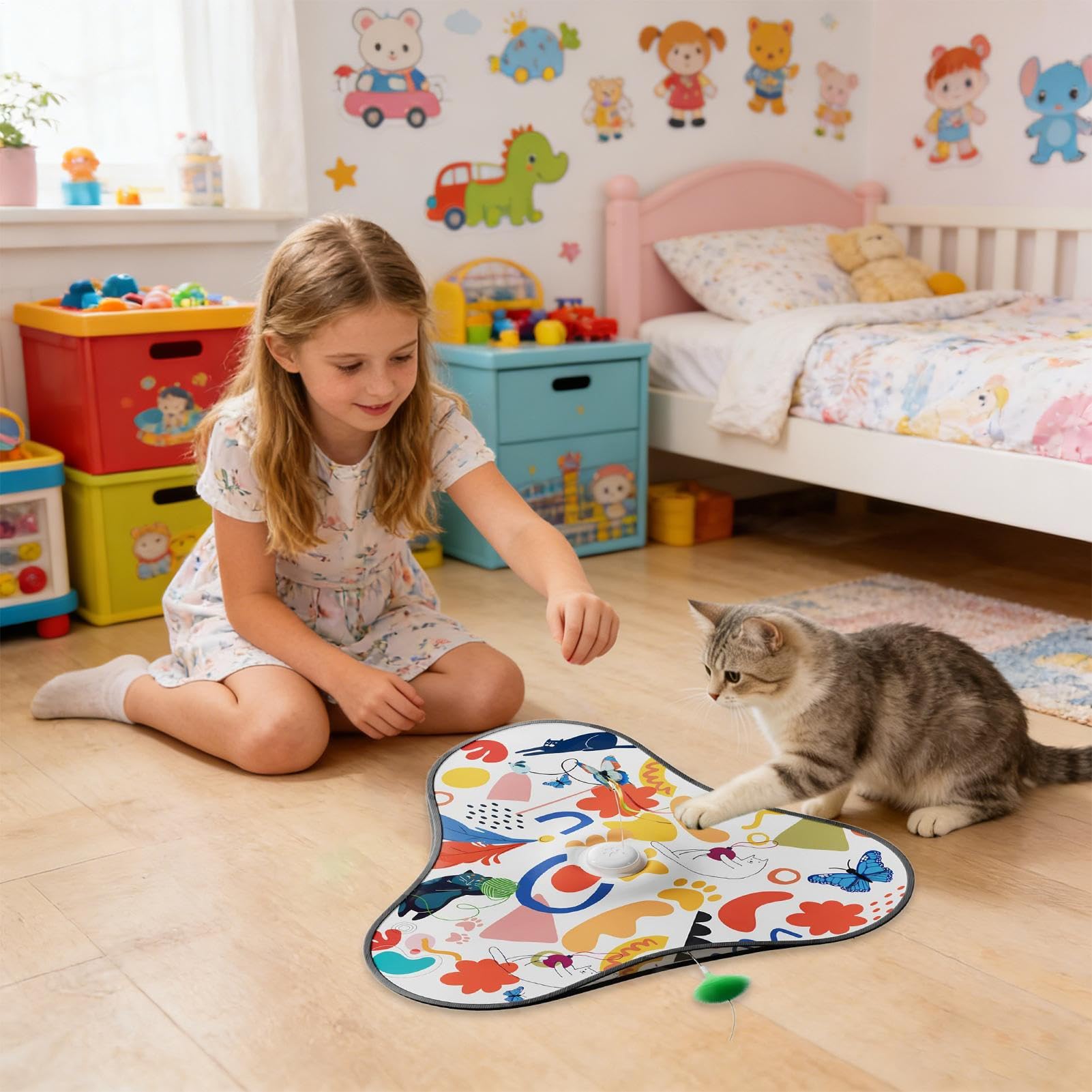 Jouet Interactif pour Chat d'exercice Silencieux avec Leurres Cachés