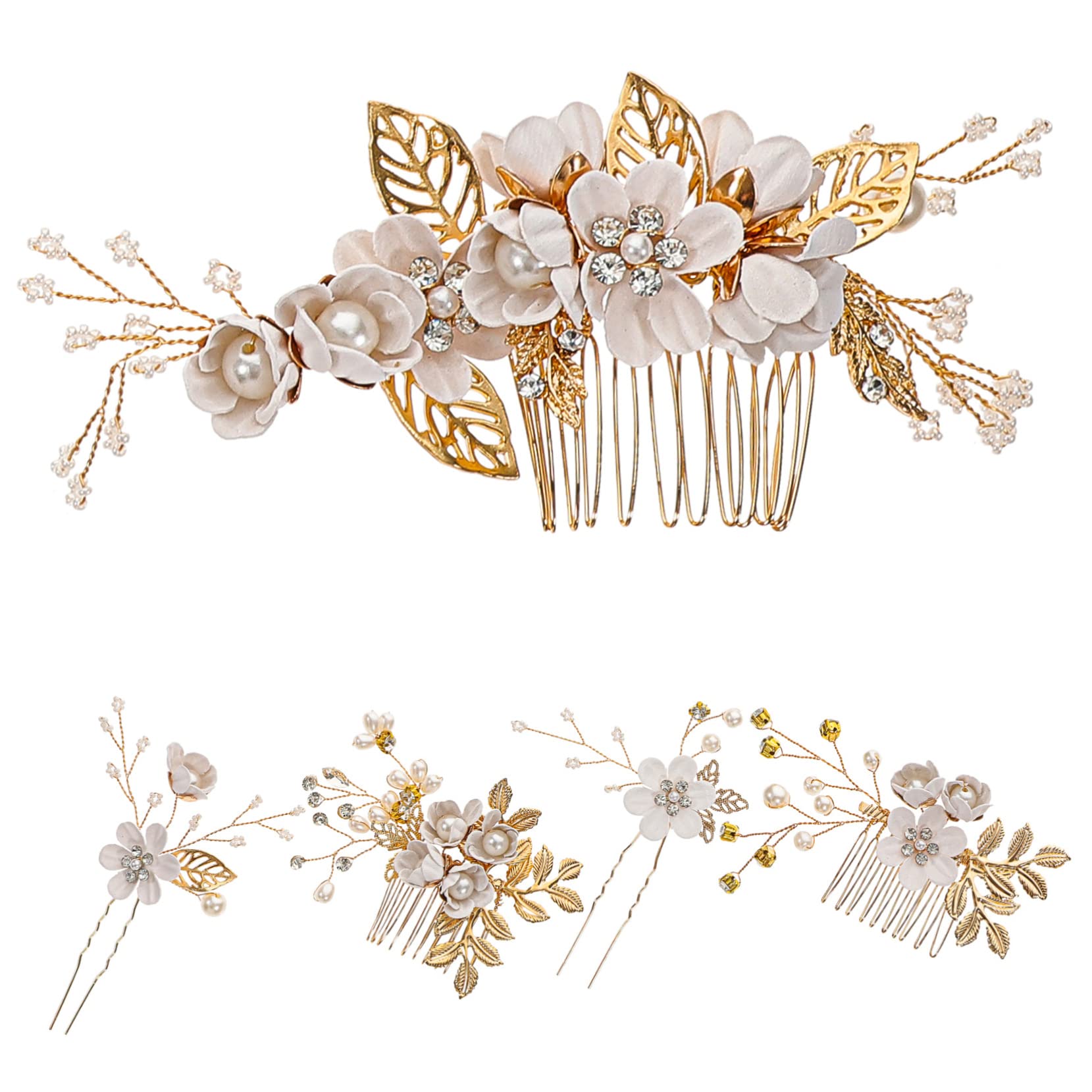 MAGICLULU 2 Sätze Kamm Haarschmuck für die Braut dekorative Haarspangen Haarnadel Haarklammer Tiara Kopfbedeckungen für Frauen Haarschmuck für die Hochzeit Handbuch schmücken Damen Legierung