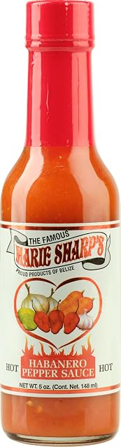 Marie Sharp’s Original Hot Habanero Pepper Sauce, 5 oz | Extra Hot Gourmet Hot Sauce from Belize | All-Natural, No Artificial Preservatives | Bold Flavor with Fiery Kick (Pack of 1)