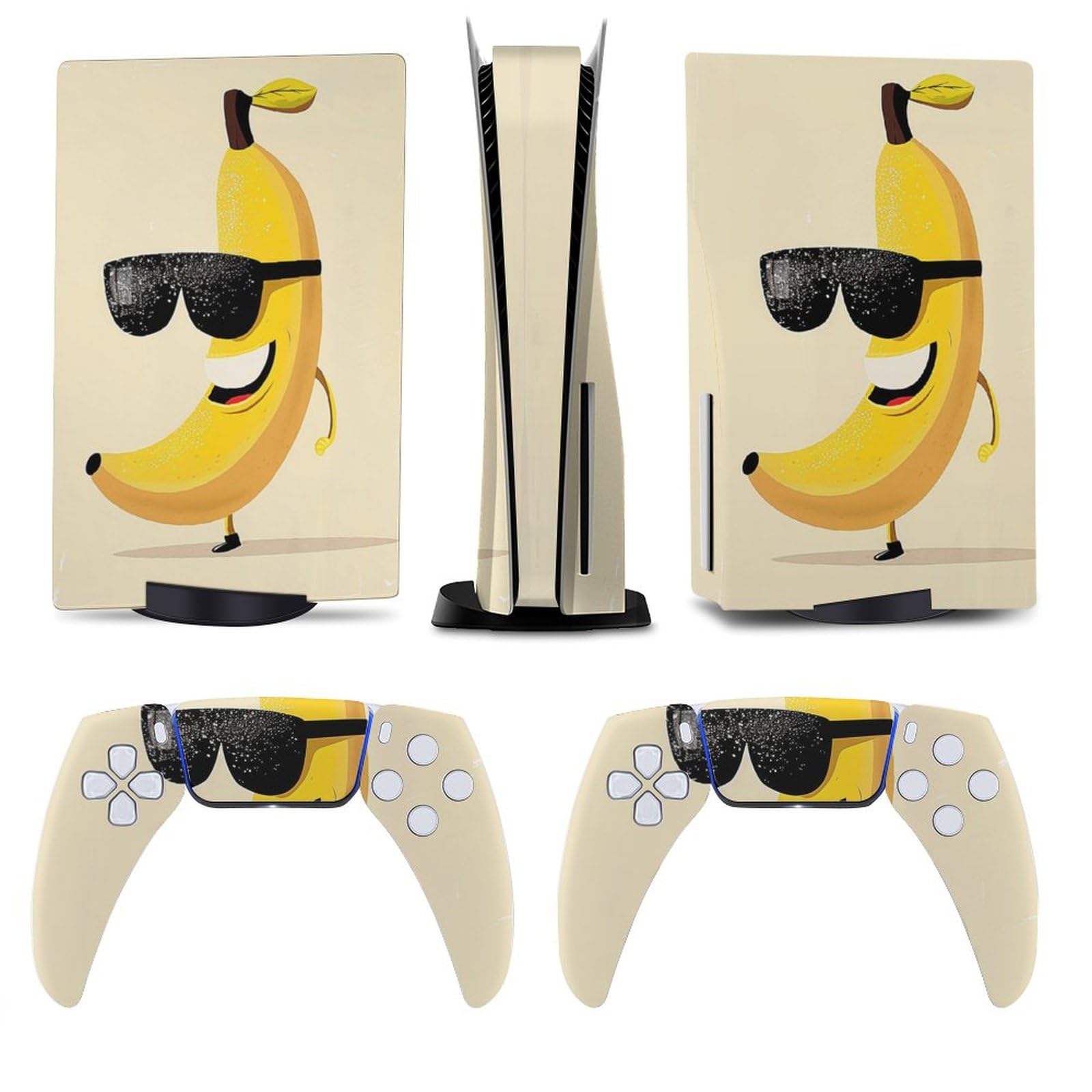 Playful Banana Sunglasses for Model 5 Skin Console and Controller Accessories Cover Skins Anime Vinyl Cover Sticker Full