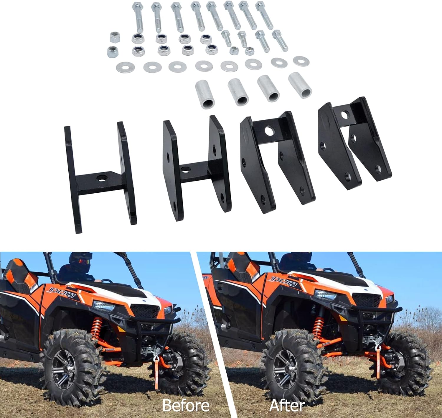 WeiSen Suspension Lift Kit 2 Inch Rise Front and Rear Compatible with Polaris Ranger Old Body Style xp/crew 570/900/1000 Fullsize 2013-2019