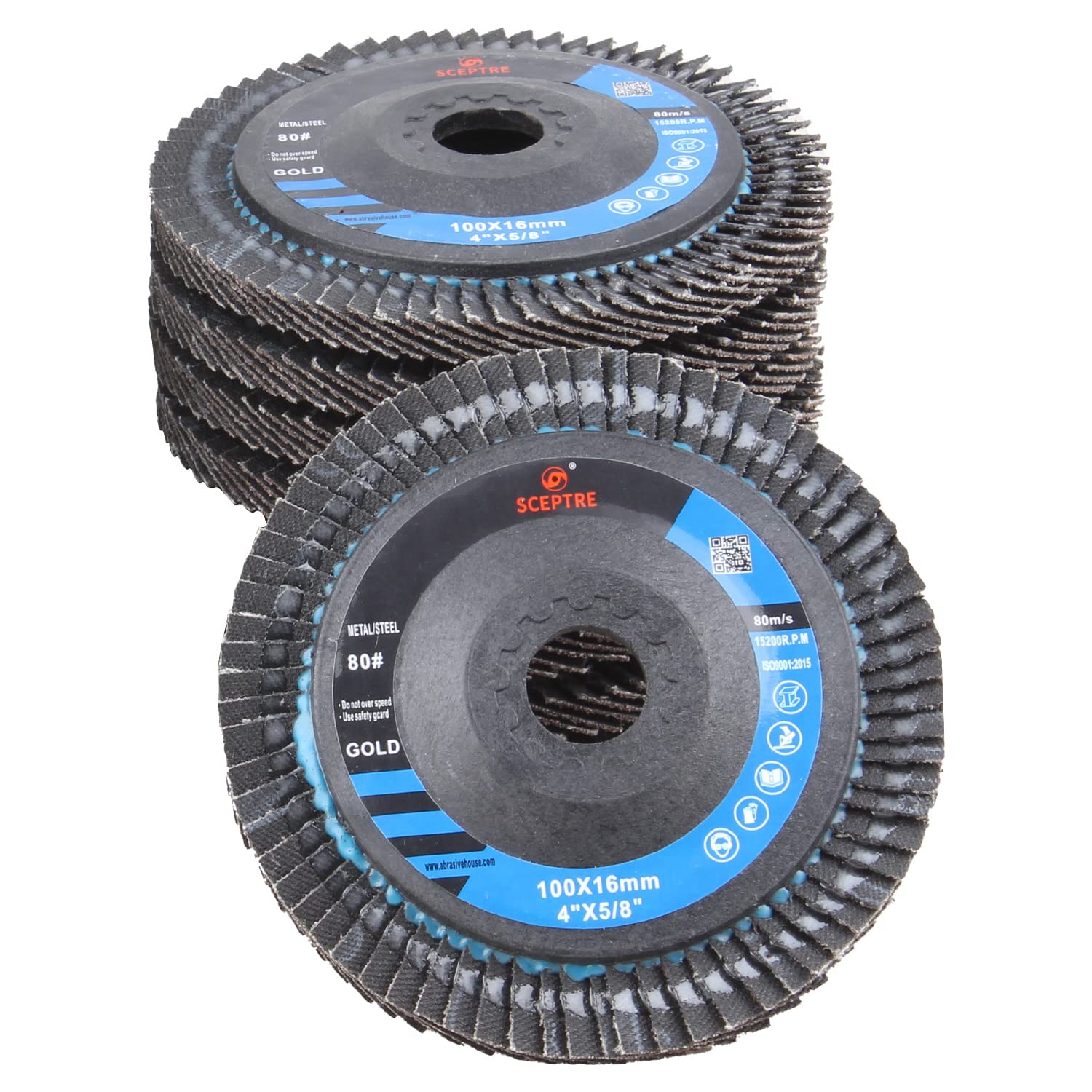 SCEPTRE Professional Flap Discs 4 Inch (100mm) for Angle Grinder Machine, 5 Pcs (100 X 16 mm) (B09YYN6KDR) Amazon Price History, Amazon Price Tracker