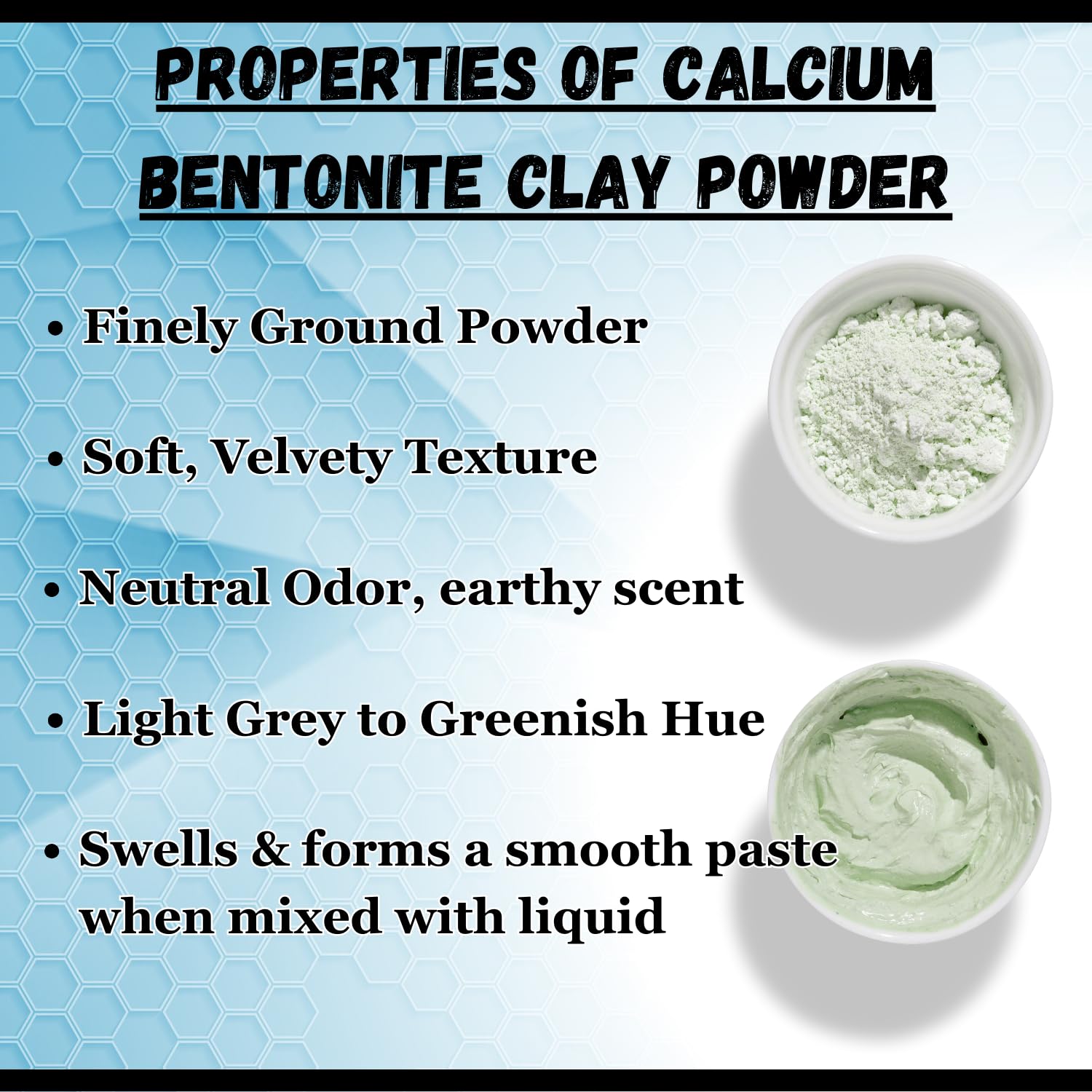 Calcium Bentonite Clay Powder 5lb by Essencea Pure Bulk Ingredients | Deep Pore Detox Face & Hair Mask | 100% Natural & Unrefined Indian Healing Clay | DIY Deodorants (80 Ounces) [Packaging May Vary]
