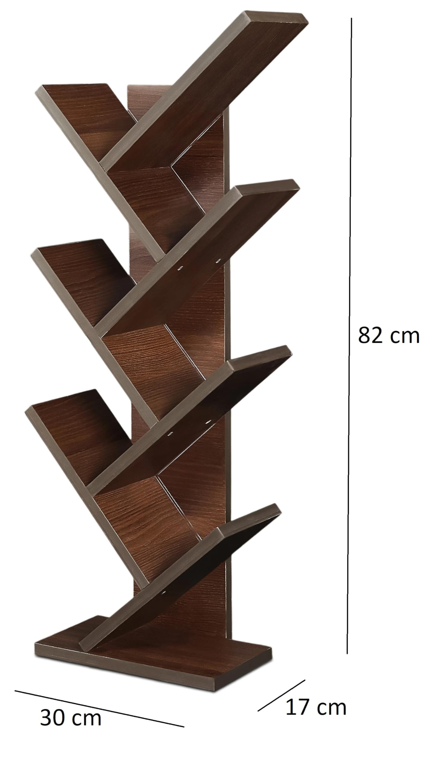 SBF Furniture Engineered Wooden Book Rack,Space Saver Book Shelf for Home Living Room and Office Table Top Free Standing Organizer,Laminated Finish Modern Book Shelve (7 Tier_Brown) 2