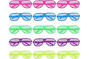 15-Pack Shutter Shades Party Favors Plastic Glasses