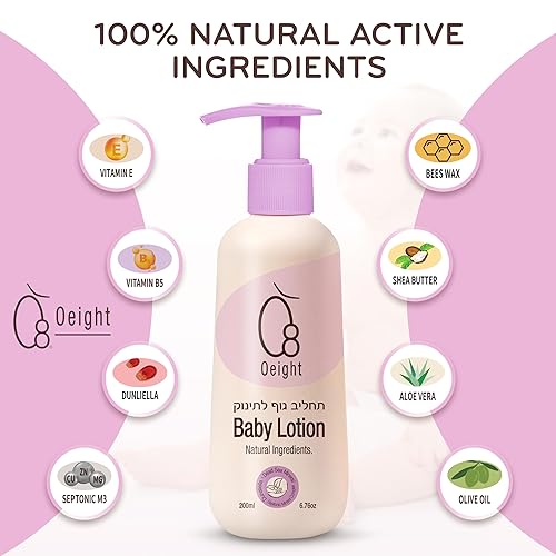 Miniatura 3 de Oeight Baby Lotion es una loción corporal natural para recién nacidos y bebés, ideal para pieles sensibles. Esta suave crema hidratante calma,
