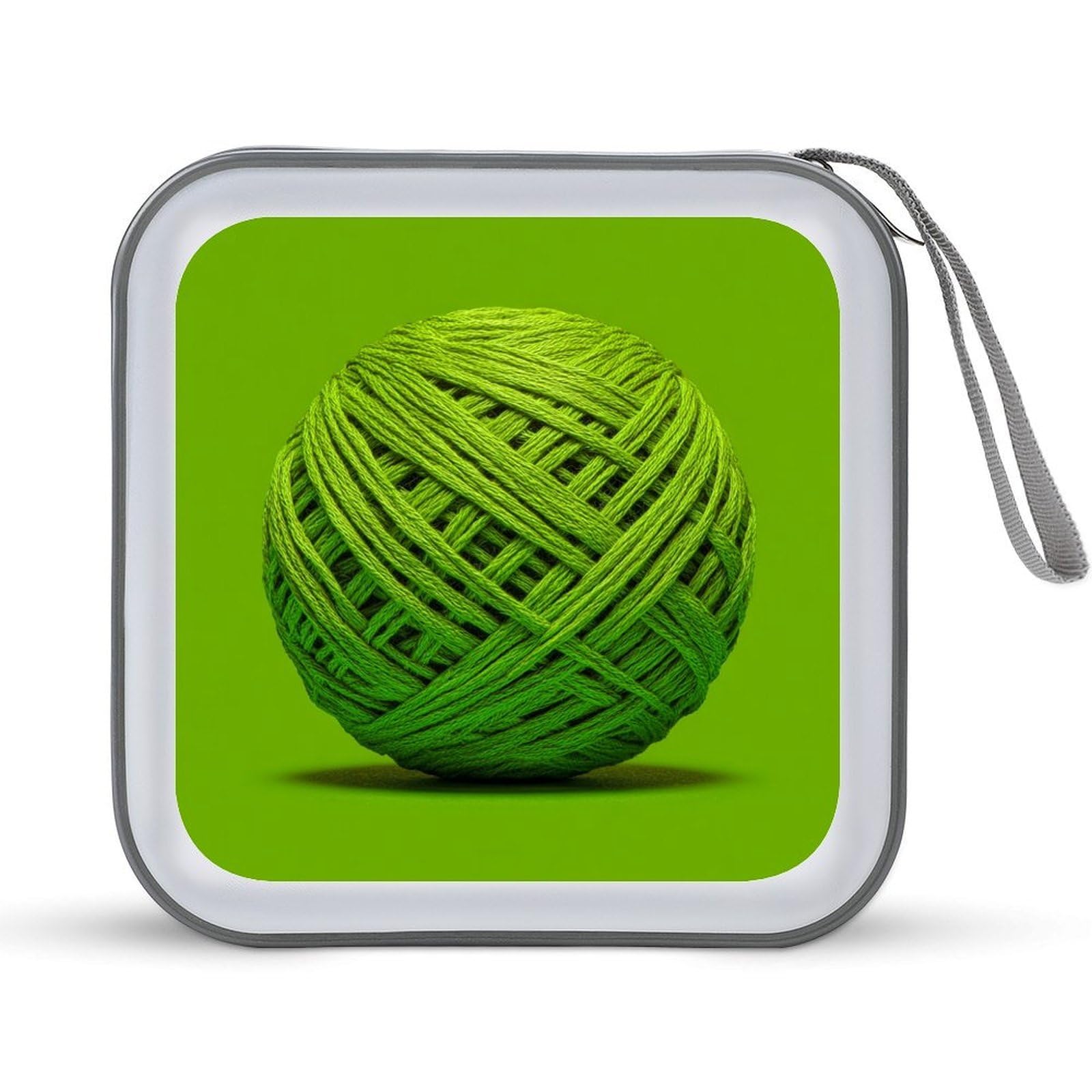 Jubonexis Cute Green Yarn Ball CD Case DVD Storage Case Portable for Car Home Travel