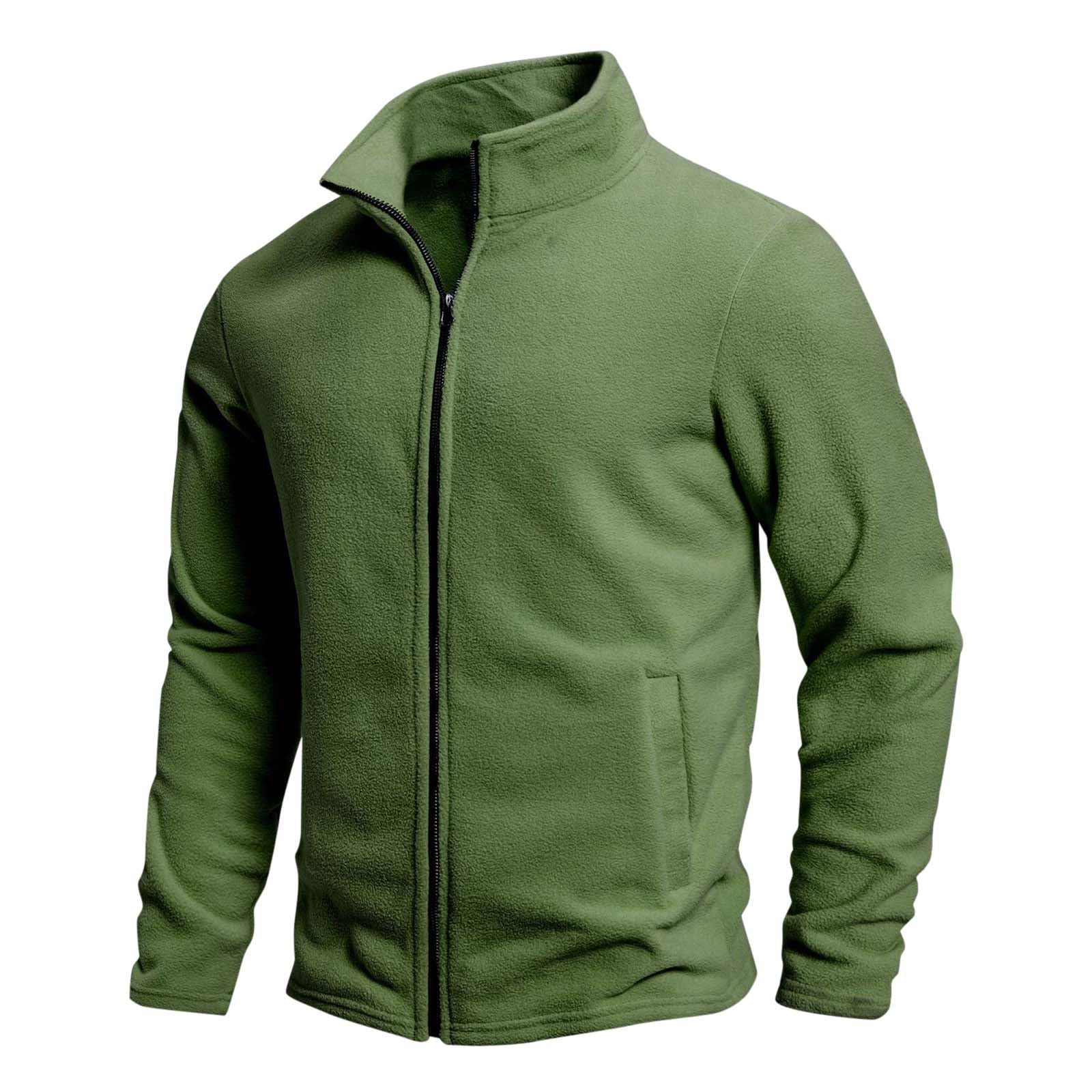 Générique Sweat Zippé Homme sans Capuche Veste mi Saison Tee Shirt Manche Longue Sportswear Regular Fit Sweatshirts Jogging Sweatshirt Couleur Unie Sweats Décontractée Habit de Travail Vetements