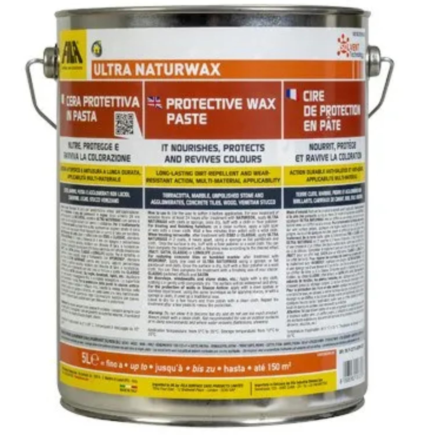 Cera per Cotto Interno Protettiva In Pasta Ultra Naturwax 5 Litri