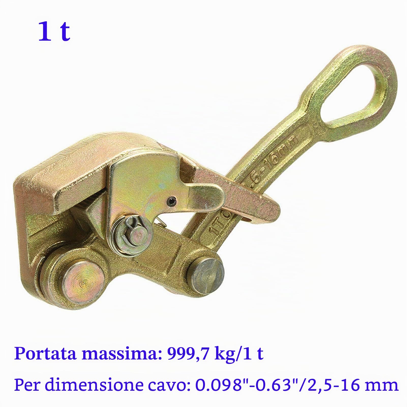 Wogoboo Pinza per cavi in acciaio per cavi metallici, trazione di 1 tonnellata