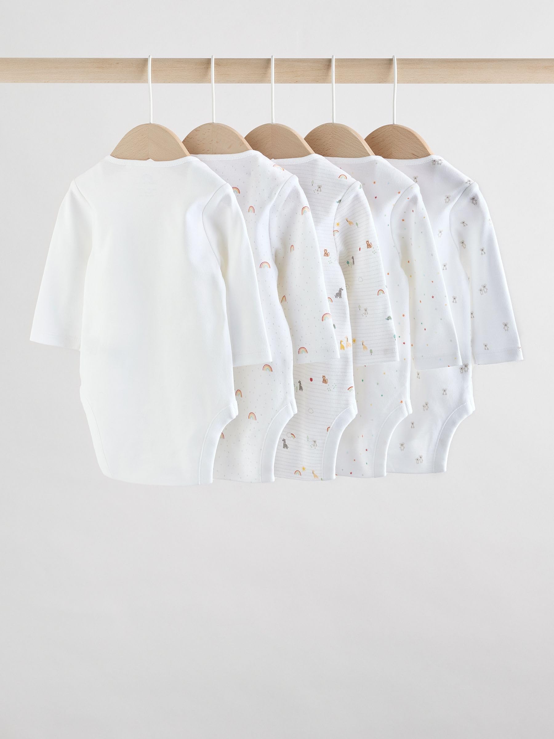 NEXT Noworodki unisex Zestaw 5 sztuk body niemowlęcych z długim rękawem ze 100% bawełny