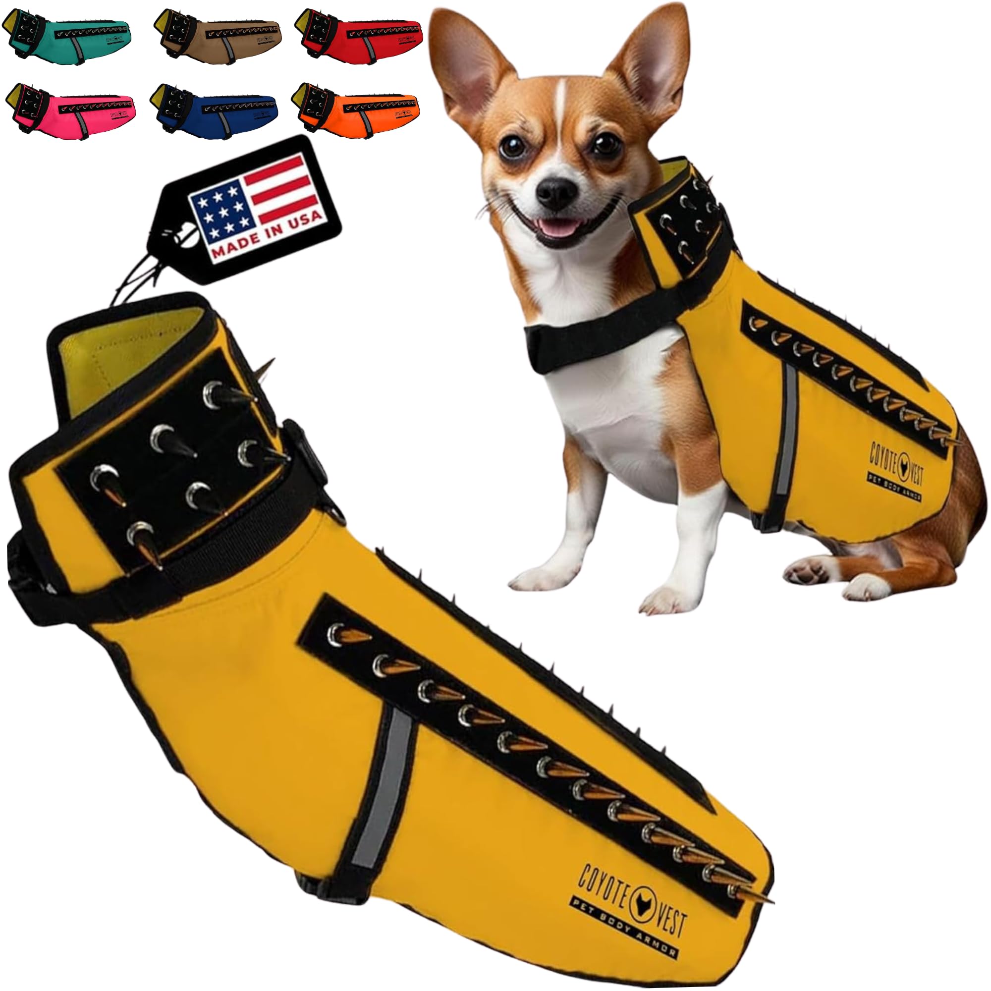 Orange Dog Vest CoyoteVest Dog Harness Protection Vest, Reflective