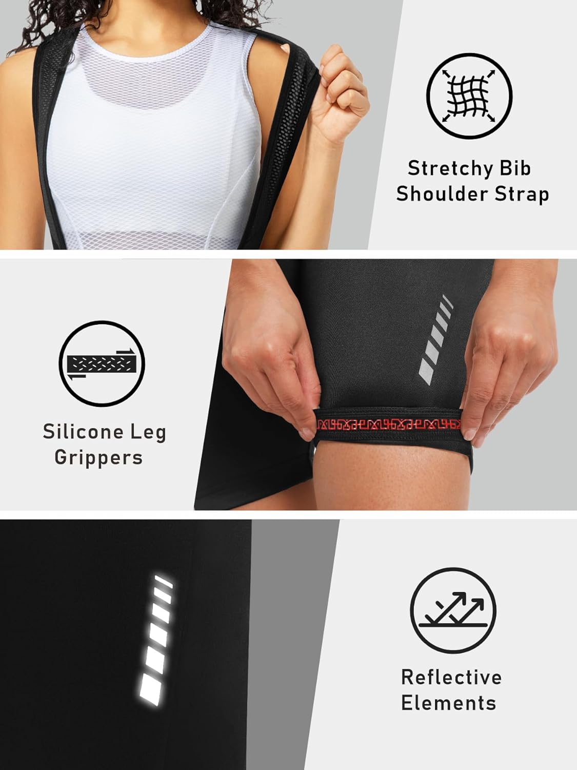 qualidyne Womens Cycling Bib Shorts, 4D Padded Chamois, 120kg/m3 High-Density Foam for Road Bike & Indoor Cycling - Image 5