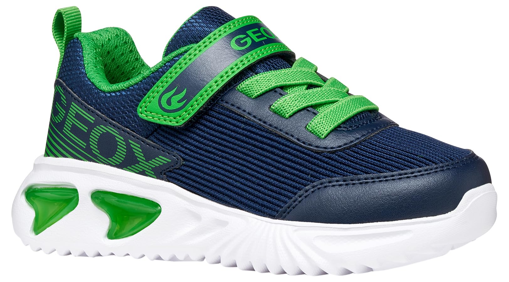 Geox J Assister Boy C Trainers, Navy/LT Green, 30 EU