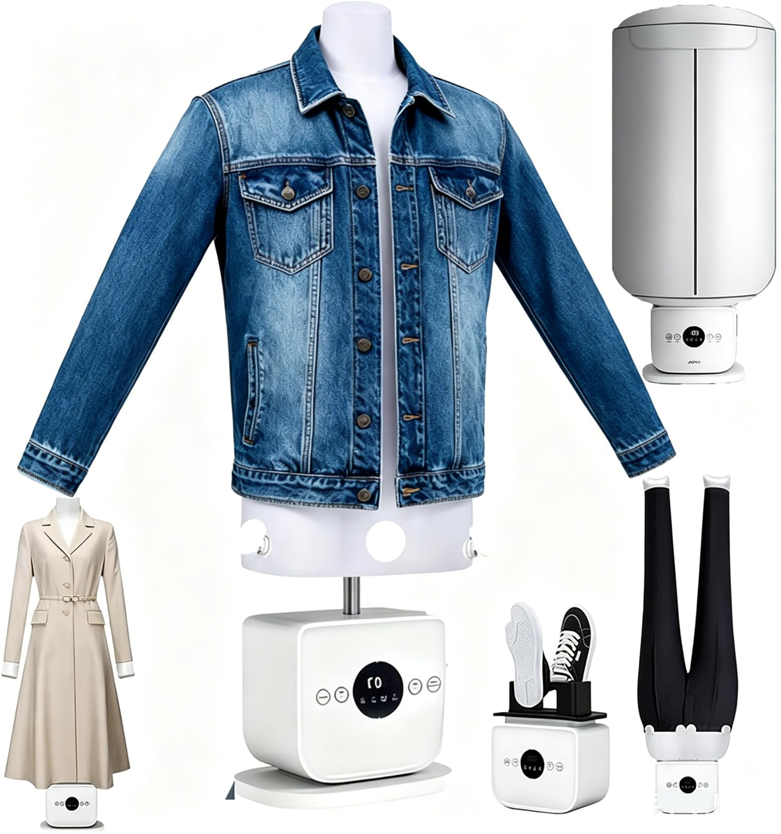 GYQSSD Electric Steam Ironing Machine, Touched Automatic Ironing Machine, Hands-Free Smart Garment Steamers, Built-in Aromatherapy Tank, for Shirts, Pants, Shoes, Time & Temperature Adjustable