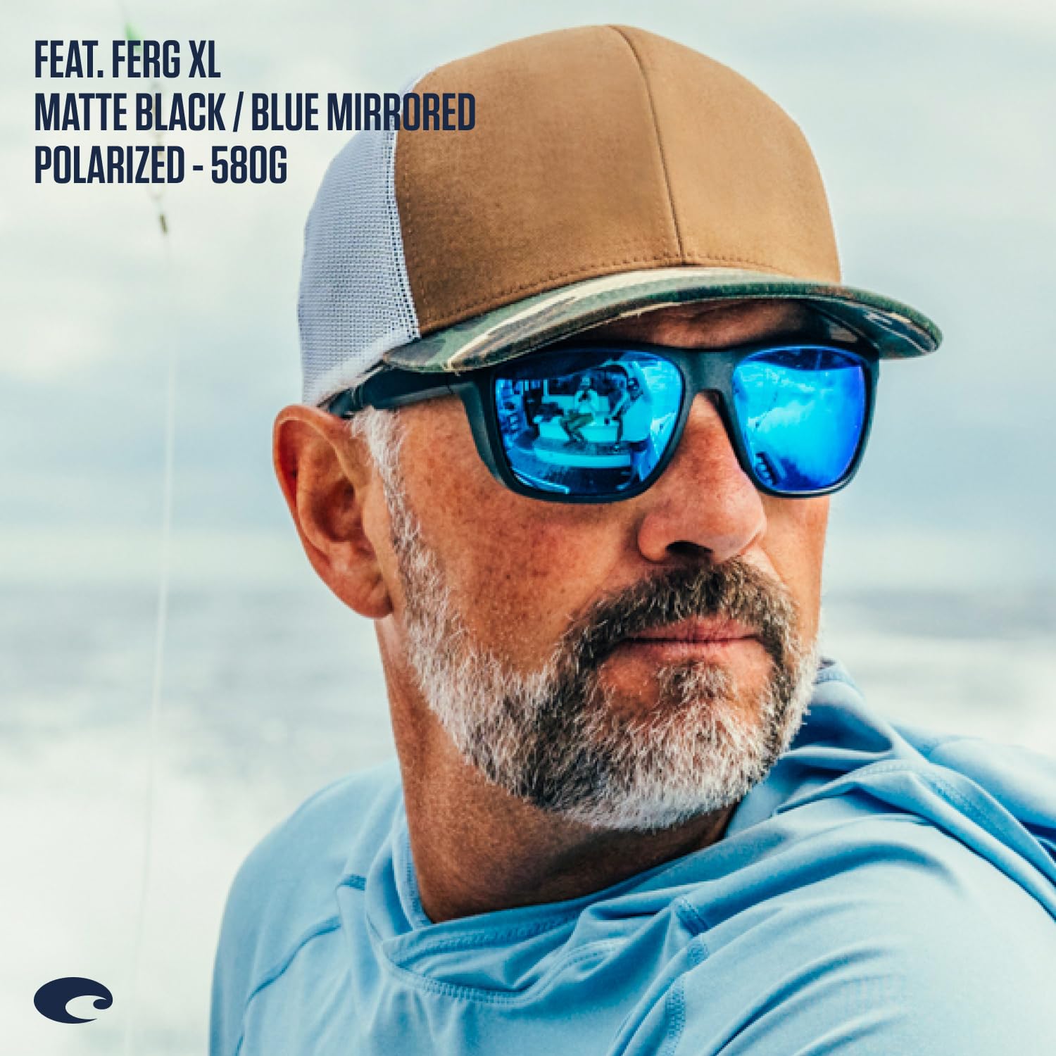 Costa Del Mar Occhiali da sole rettangolari da uomo 6s9012 FERG XL