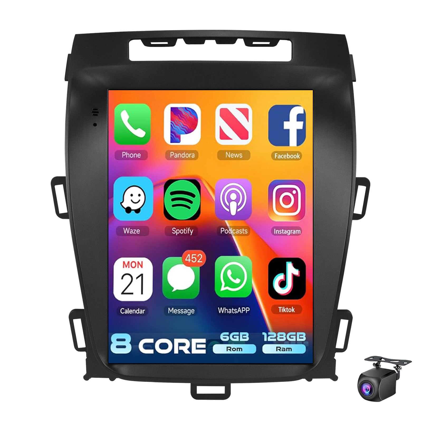 9.7 Inch Android 15 Car Radio For O-pel Zafira C/Vauxhall Zafira C 2010-2016 Wireless CarPlay Android Auto Touch Screen Car Stereo GPS Navigation Bluetooth FM RDS EQ SWC Backup Came(Size:8Core 8+256G)