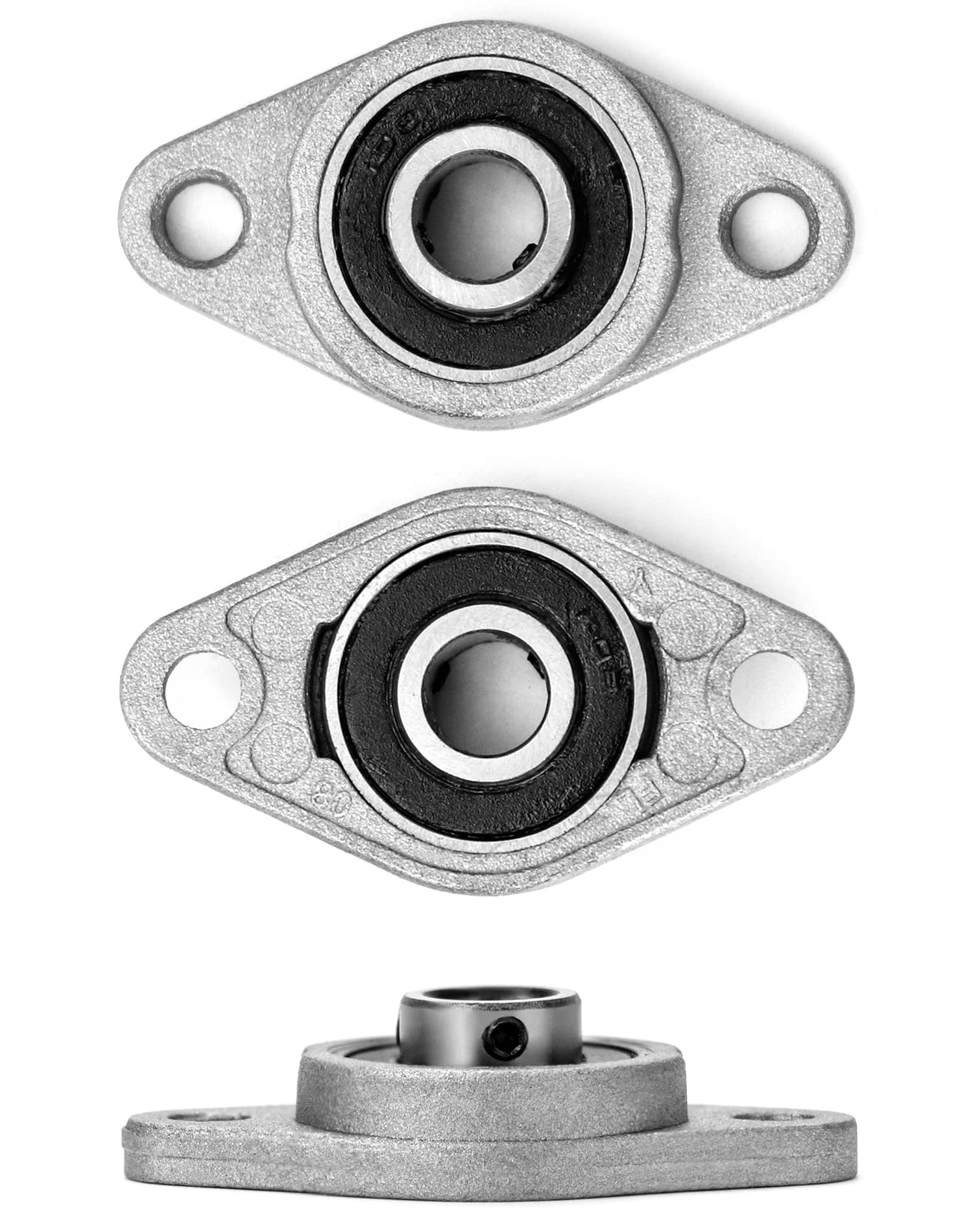 QWORK® 6 sztuk łożysko kołnierzowe KFL08, łożysko poduszkowe 8mm, kulka wewnętrzna ze stopu cynku, łożysko kulkowe zespołu poduszkowego do drukarki 3D