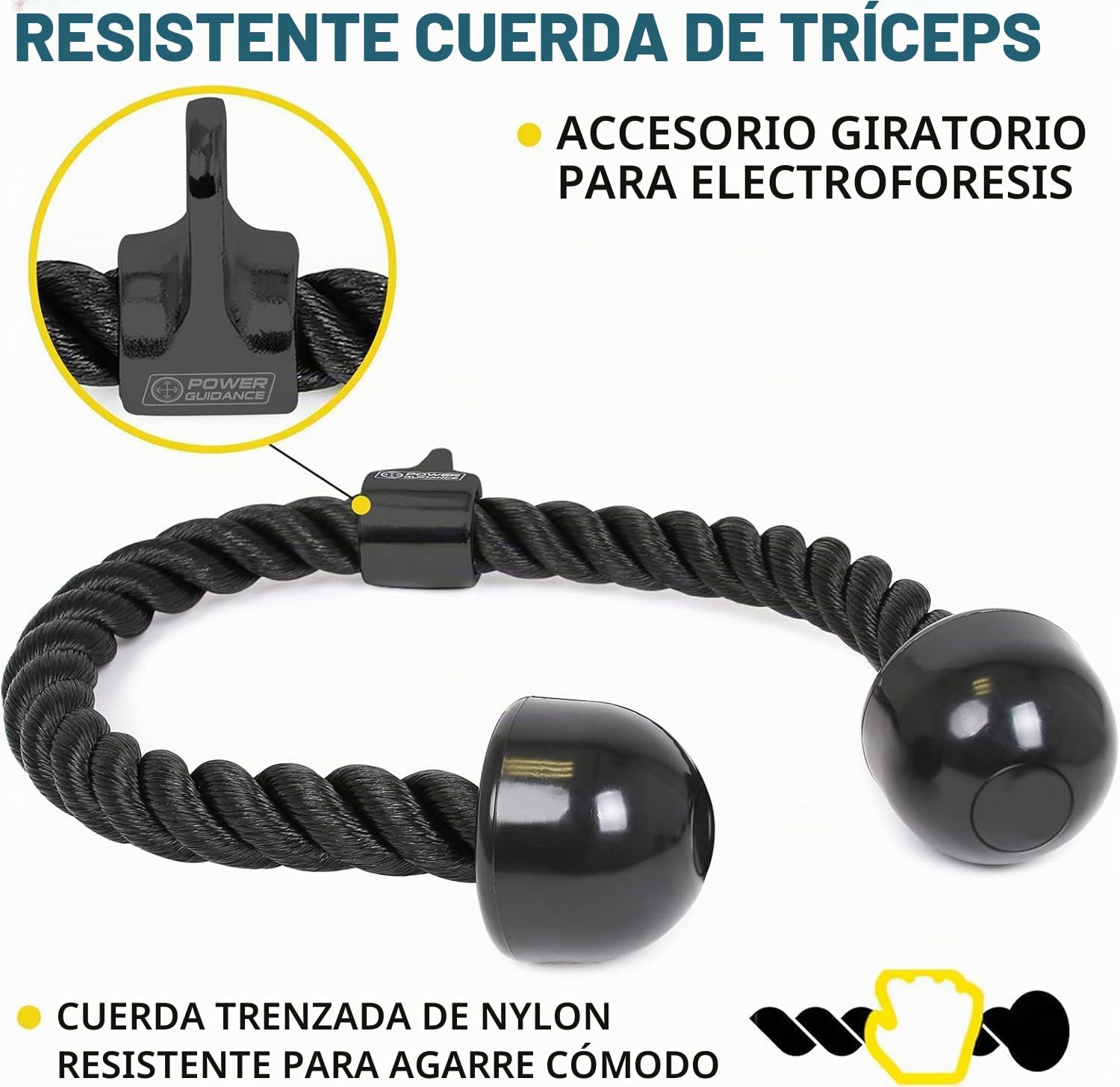 POWER GUIDANCE Accesorios para Barra Lateral, tríceps, Tirador de Cable, Accesorios para máquina de Pesas, Accesorios para máquina de Cable para el Gimnasio en casa (set of 6)