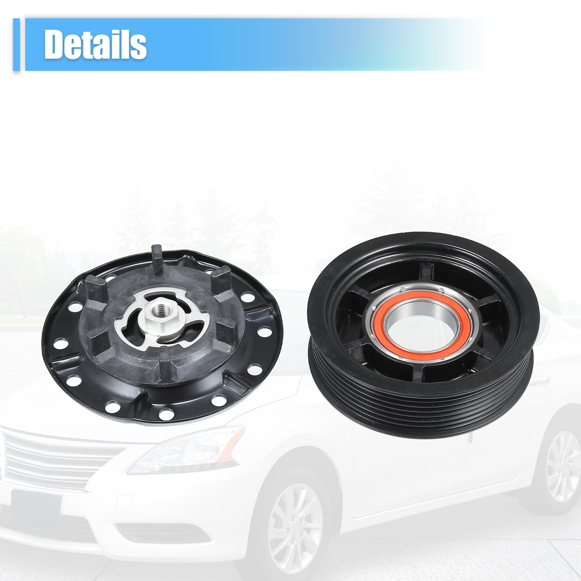 QUARKZMAN Ac Embrague Compresor Para Toyota Corolla 2009-2010 1Pc | Para Toyota Matrix 2009-2011 1.8L, Plateado Y Negro, Metal, 3.3X11.5Cm, 35Mm Di, 7 Ranuras