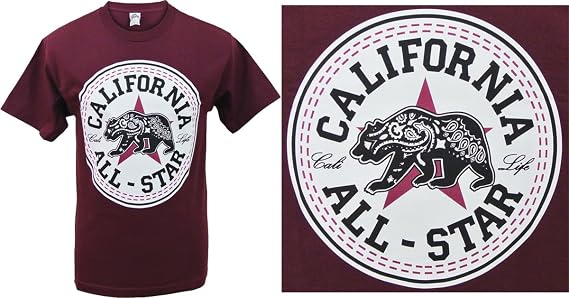 ShirtBANC California All Star Mens Shirt Cali Life Bandana Bear Tee