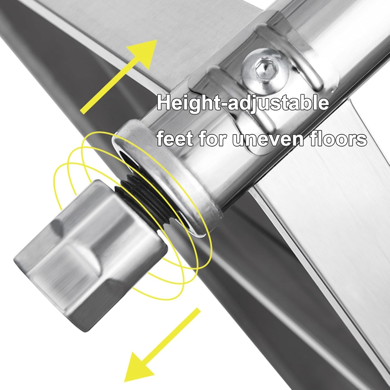 Commercial Stainless Steel Workbench Single Tier Kitchen Prep Table Sturdy Metal Table Chopping Table Kitchen Cooktop Shelf Open Storage Shelves