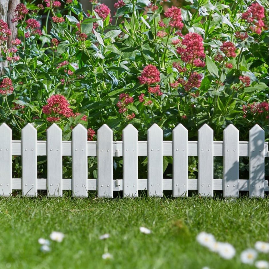 Image of 16 Inch PVC Garden Fence Border, Decorative White Picket Fence Panels for Garden Edging | RSP HOME DECOR (30)
