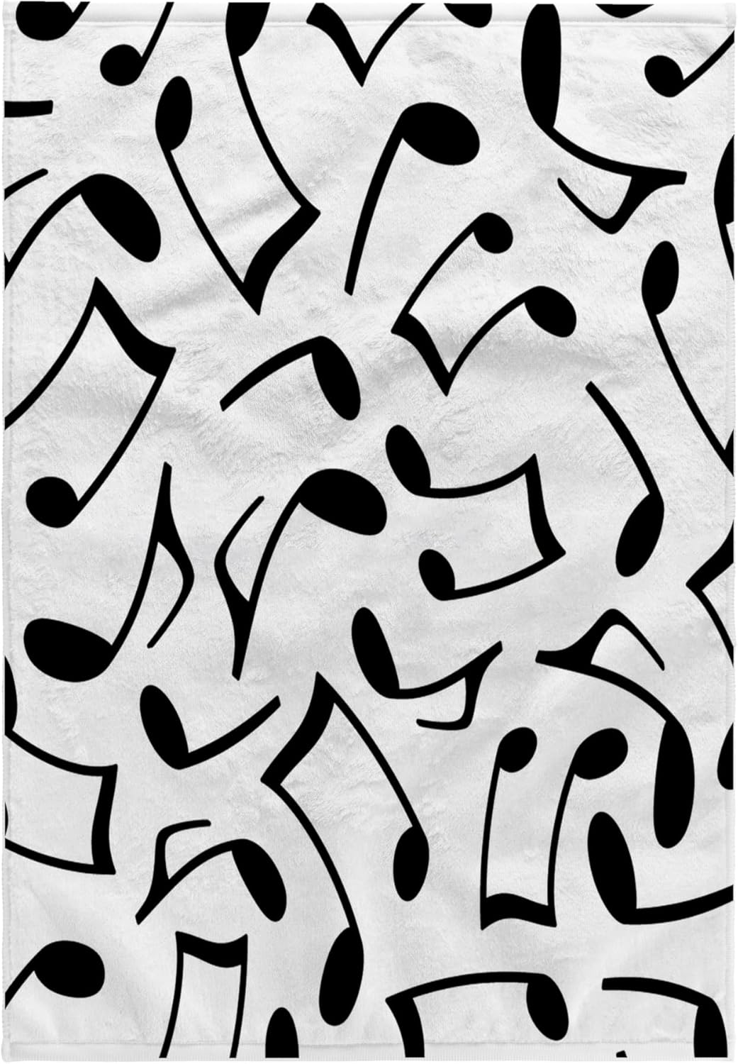 3dRose Music Notes Pattern White and Black 22x30 Bath Hand Pool Towel