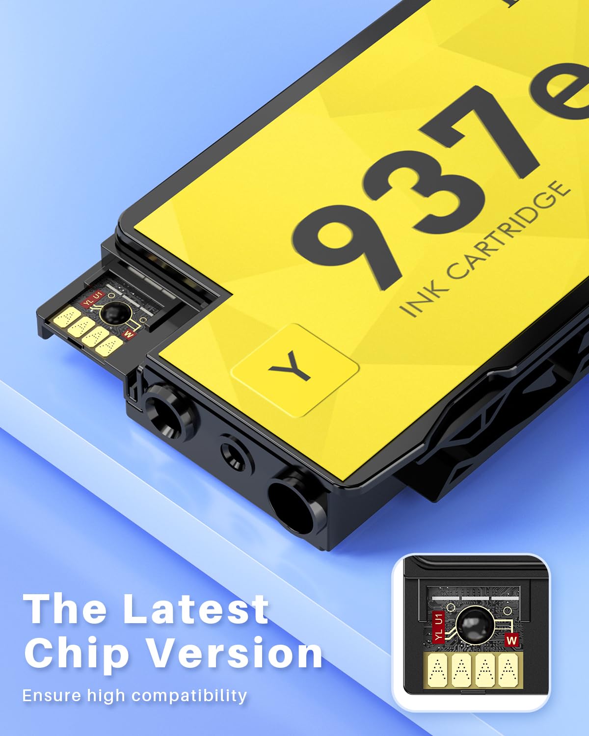 INK4U Cartucce 937e Multipack (con Chip, 5 Pack) Compatibile per HP 937 937XL Compatibili con Officejet Pro 9110b, 9120b, 9130b, 9720, 9730 (937e Nero x 2, 937e Ciano, 937e Magenta, 937e Giallo)