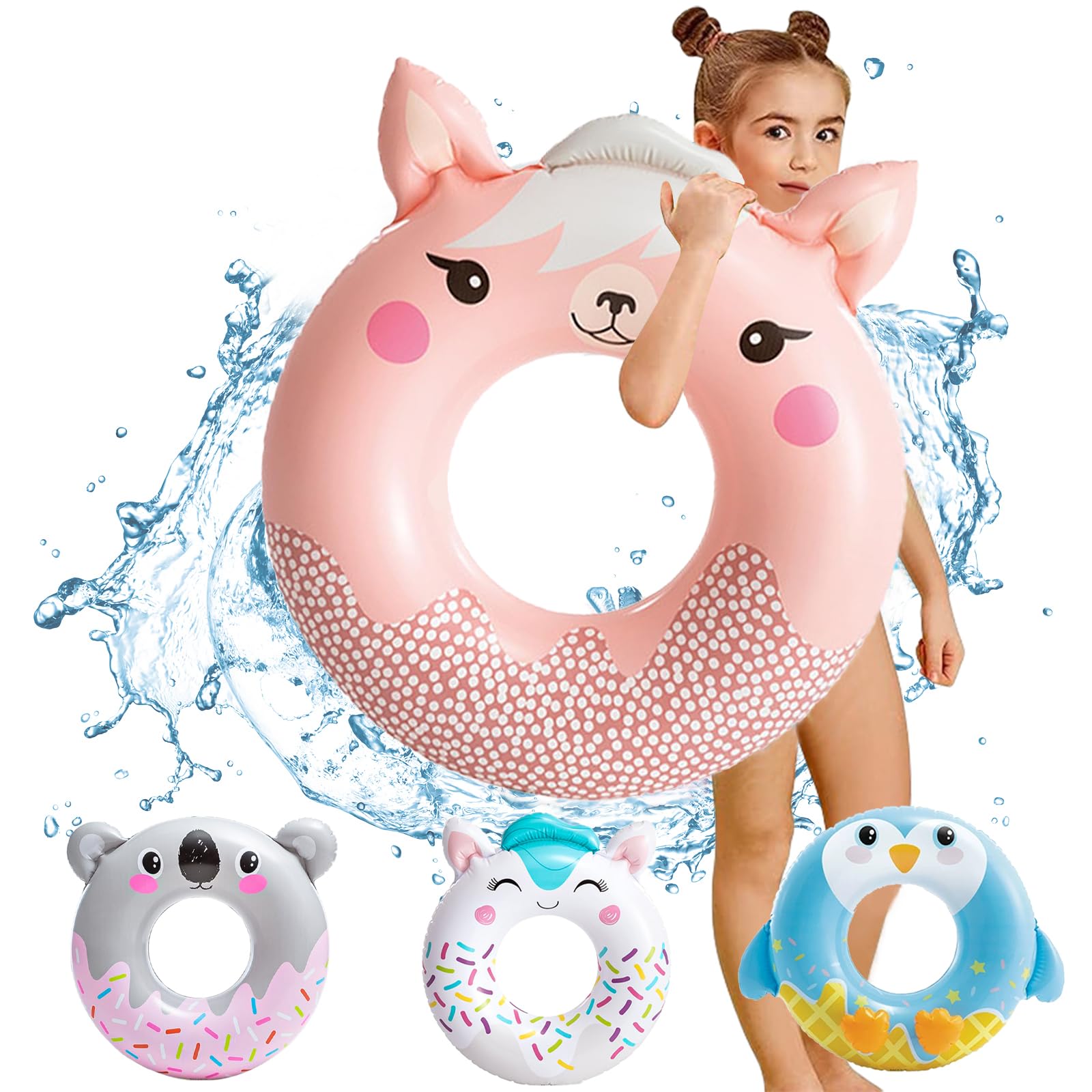 POPOYU Pool Inflatables Pool Floats,Inflatable Swimming Rings for Adults Kids,Pool Tubes Swimming Pool Toys Rubber Ring for Swimming Pool Beach Party Decorations,Kids Summer Gifts(84cm koala)