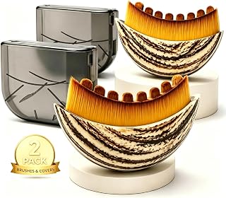 2 Pack Wooden Facial Massage Brush, Face Sculpting Comb with Portable Storage Cover