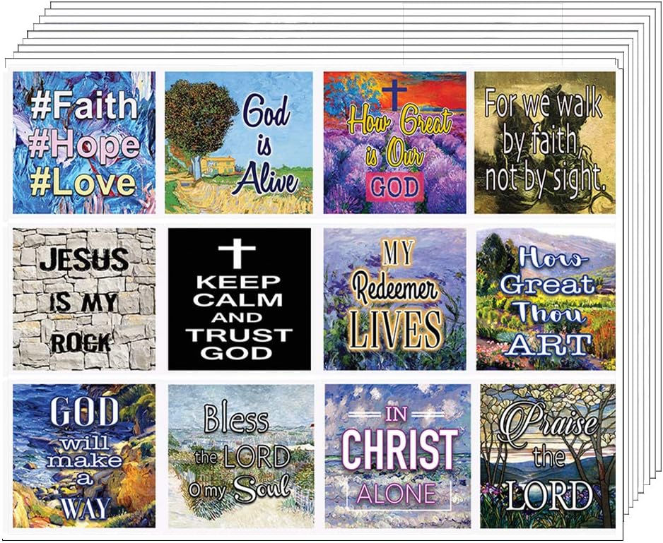 NewEights Christian Bible Verses Scriptures Planner Stickers - (20 Sheets) - Perfect Gifts for Journal Planner Sticky Notes Party Favors Decor - Stocking Stuffers for Boys Girls