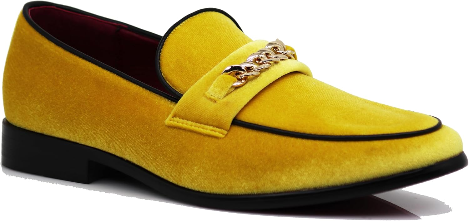 Enzo Romeo Plum05 Men's Dress Loafers Elastic Slip on with Buckle Fashion Shoes