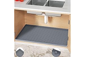 Under Sink Mat for Kitchen Silicone Waterproof Sink Liner Tray for Cabinet Organizer