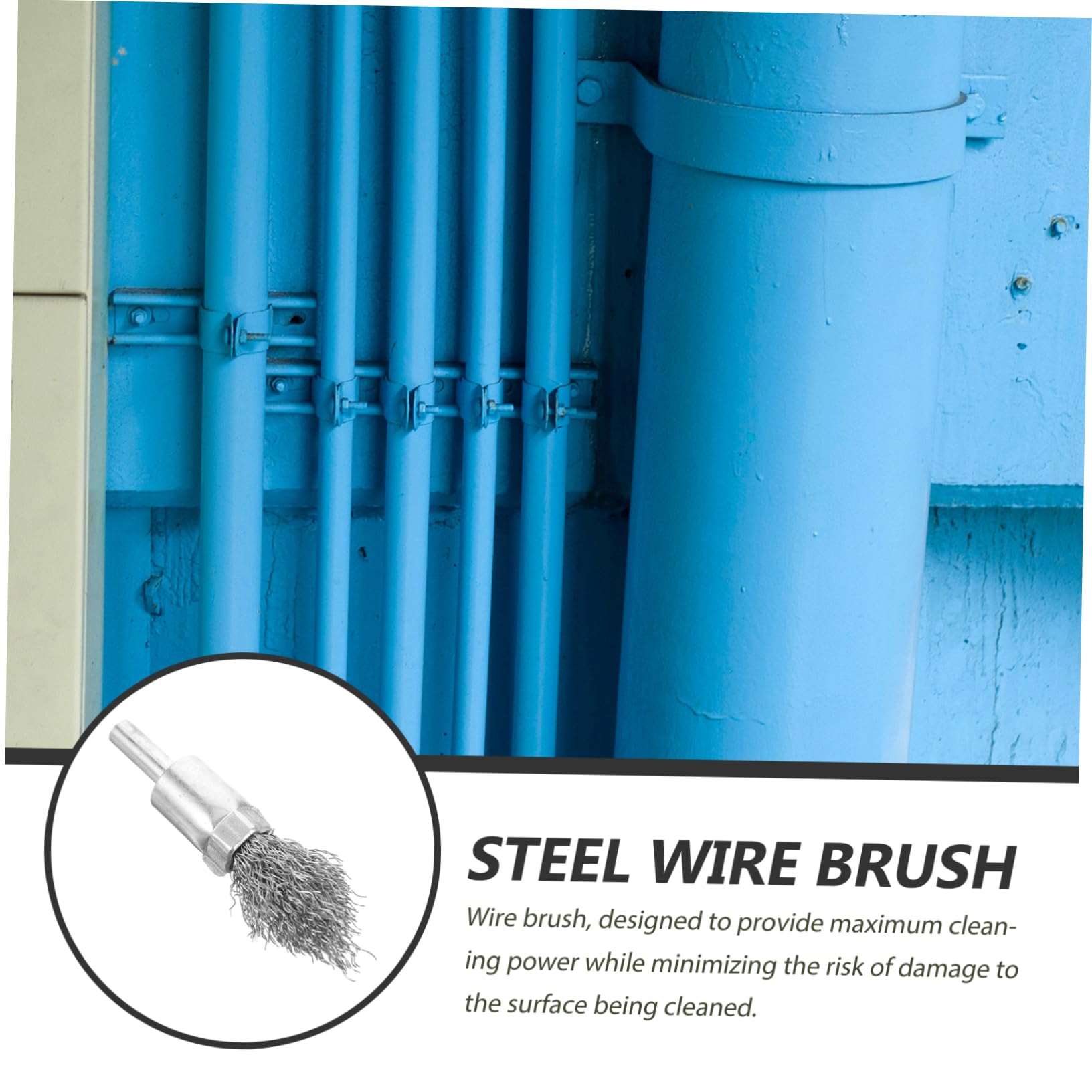 Garneck Extended Stainless Steel Wire Brush for Cleaning Pointed Tip for Pipe Cleaning and Paint Removal Bristle Wire Scrub Brush for Efficient Cleaning Tasks